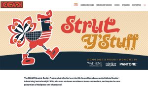 View of the 2025 Iowa Community College Advertising and Design Invitational website homepage.