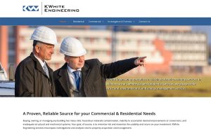 A view of the KWhite Engineering website homepage.
