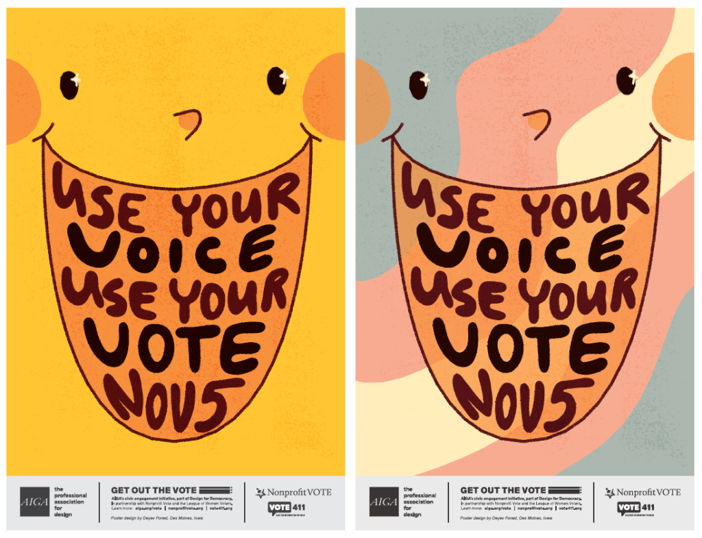 2 posters encouraging people to vote