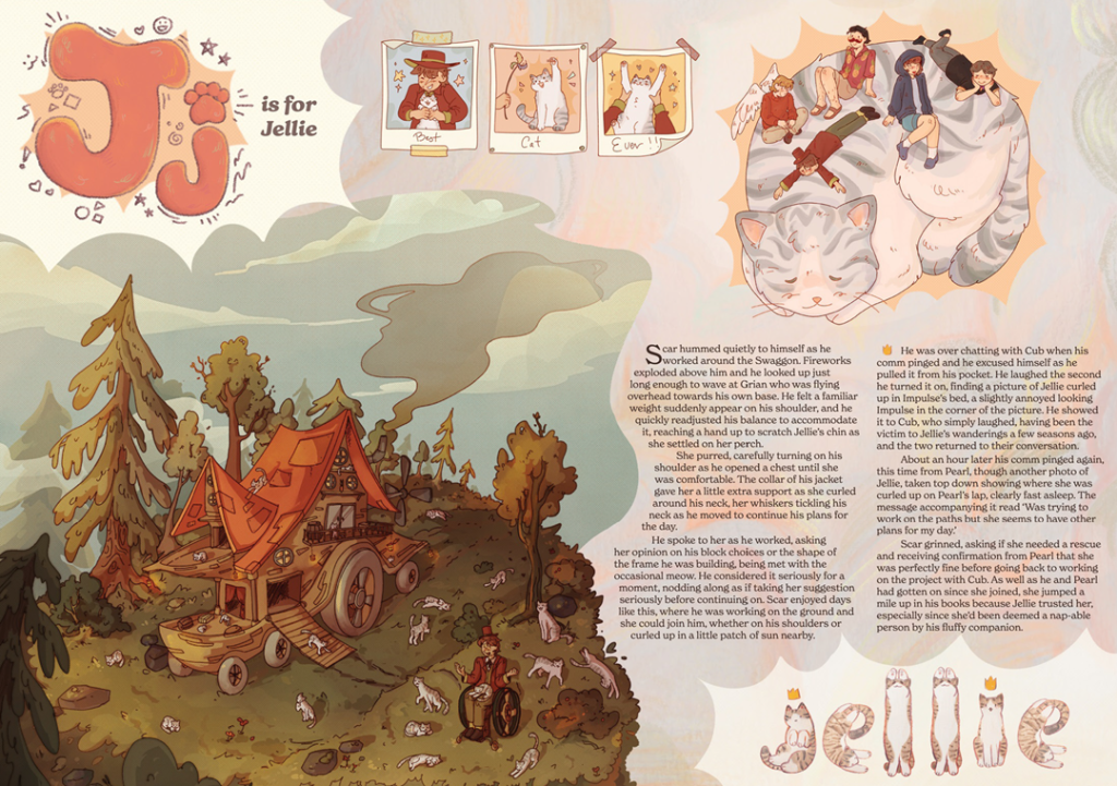 an editorial spread about a cat