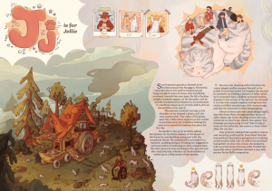 an editorial spread about a cat